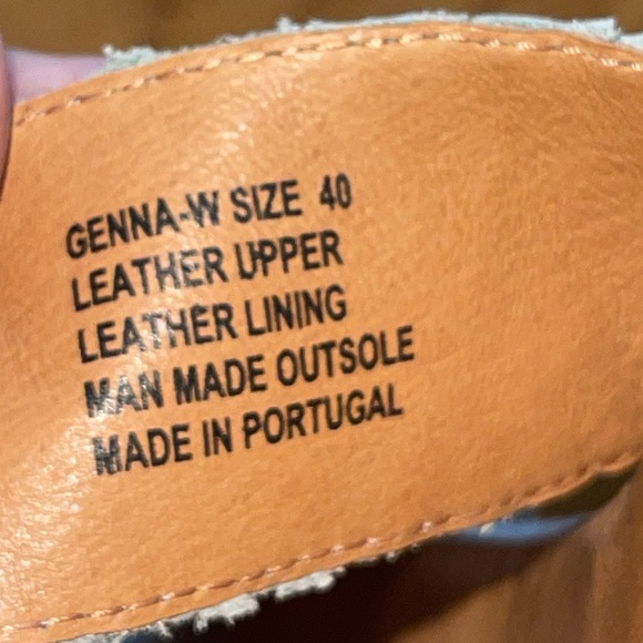 Miz Mooz Genna woven leather heeled sandal w/cork platform. Size 40 (9-9.5) GUC - Picture 12 of 13